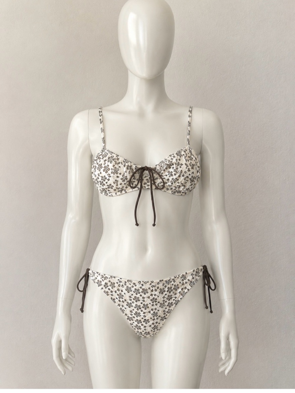 Retro DKNY Logo Balconette Bikini Set